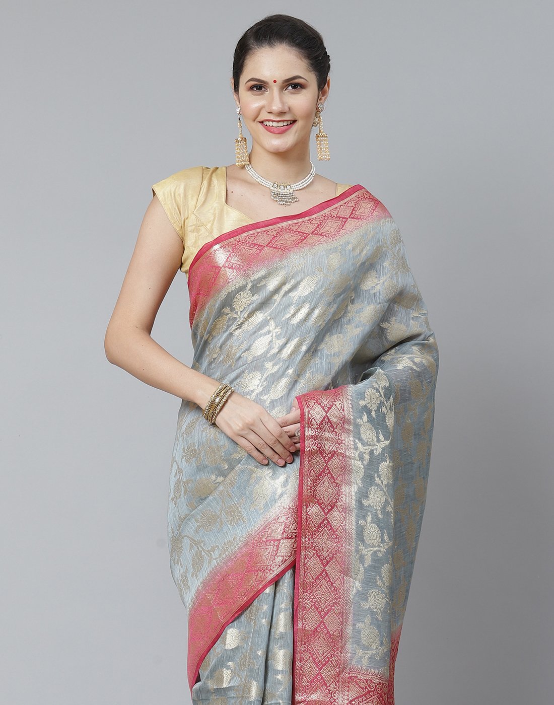 Cotton Linen Saree