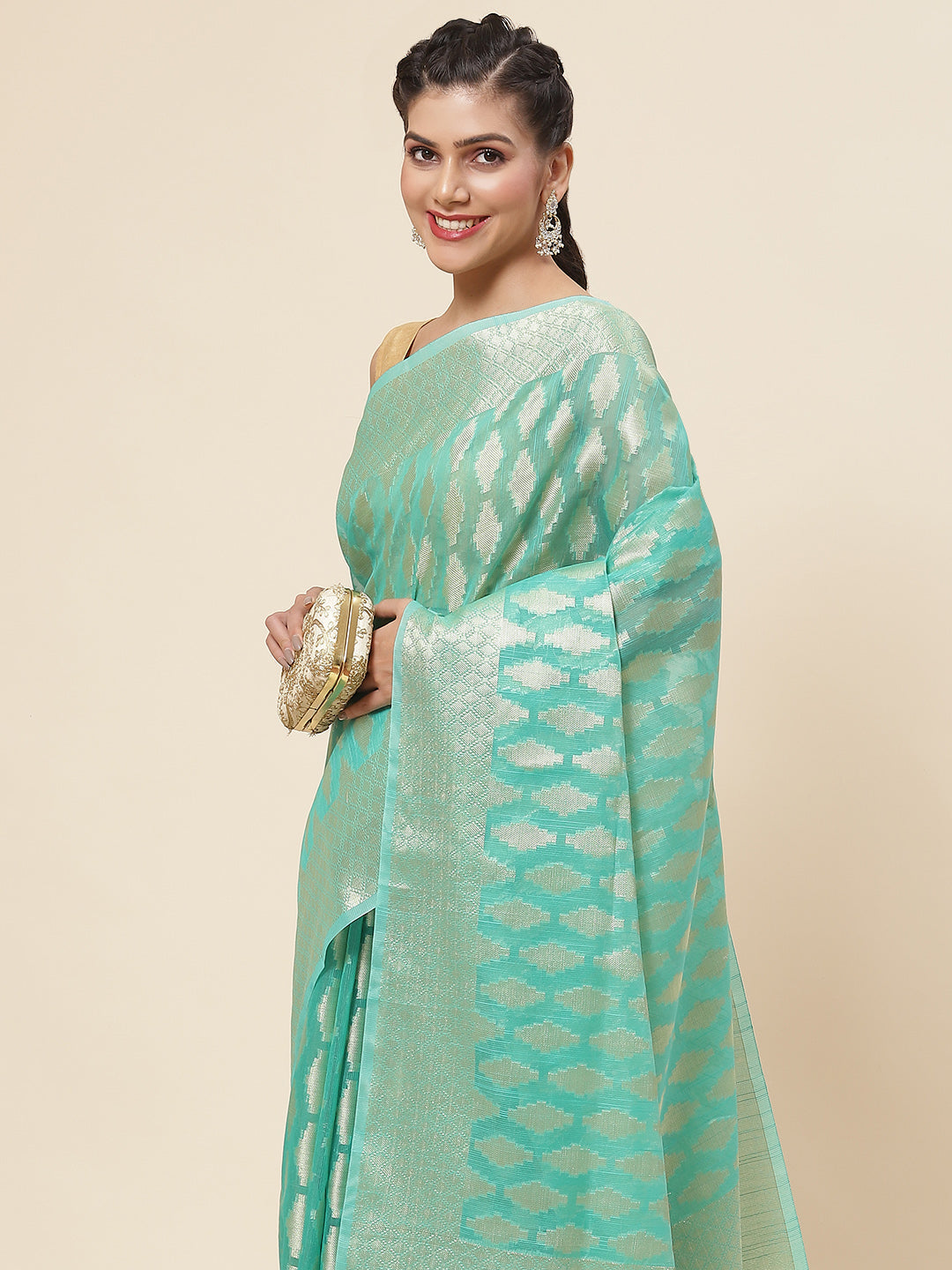 Zari Jaal Woven Cotton Saree