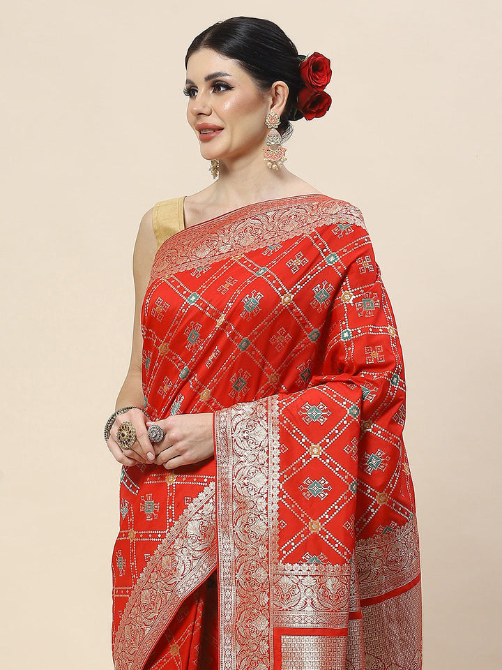Zari Jaal Woven Art Silk Banarsi Saree