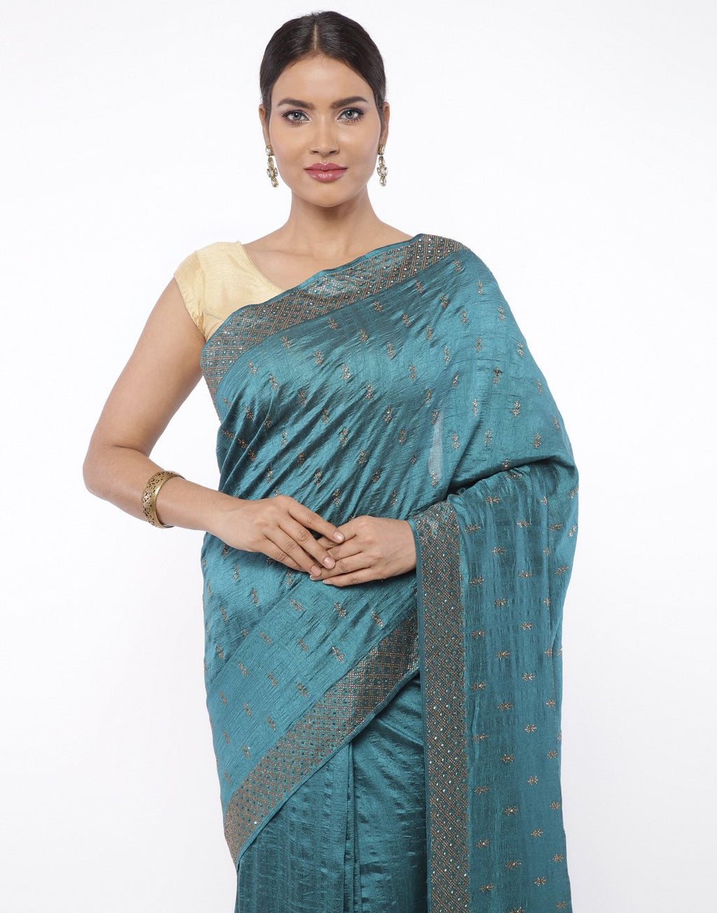 Art Dupion Silk Saree With Embroidery