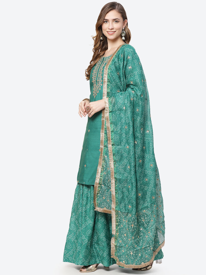 Embroidered Cotton Chanderi Lehenga Choli With Chanderi Dupatta