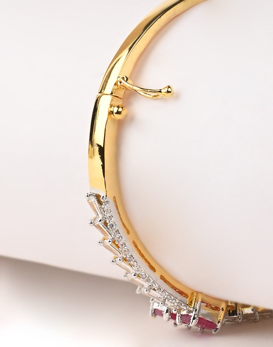 Gold Plated Bracelet Embellished With Diamond Stone