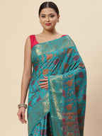 Floral Zari Jaal Handloom Woven Saree