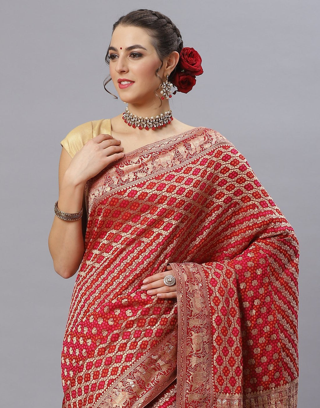 Banarasi Art Handloom Maroon Saree