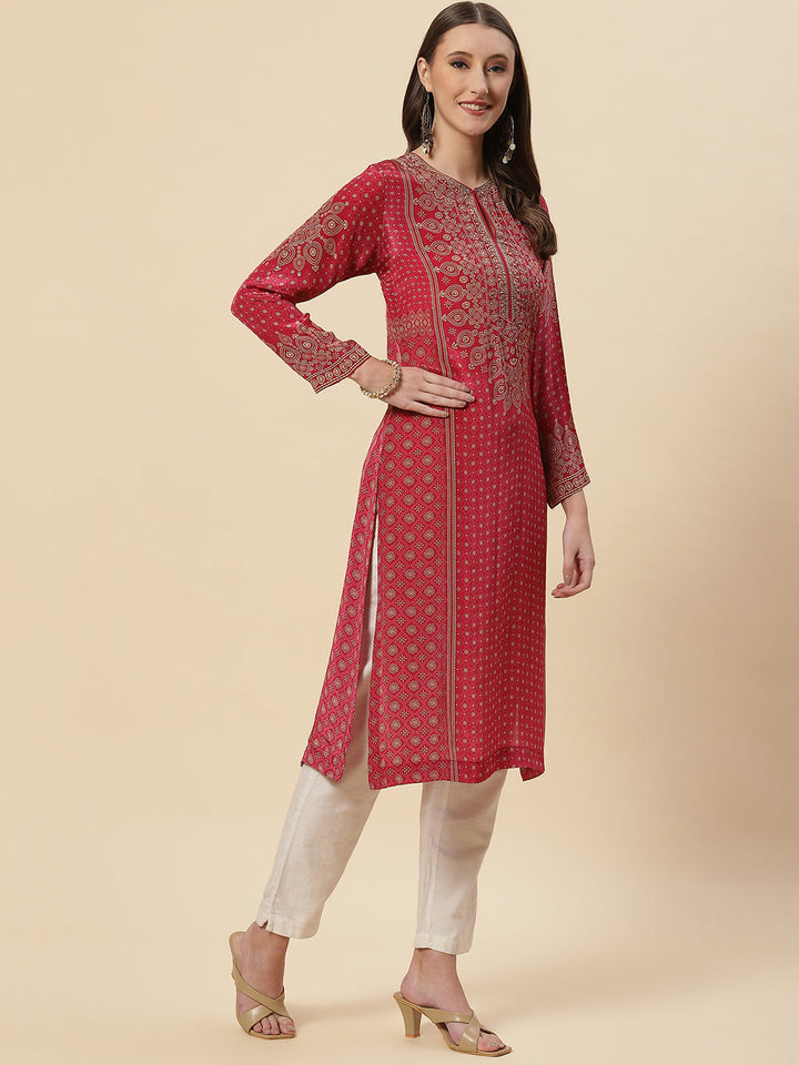 Printed Crepe Kurta
