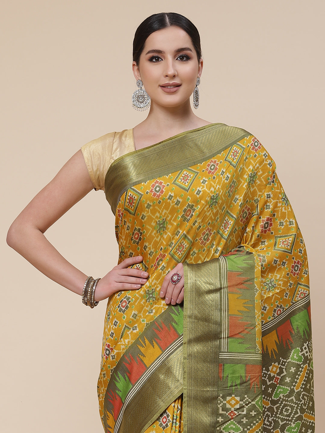Patola Art Handloom Printed Saree