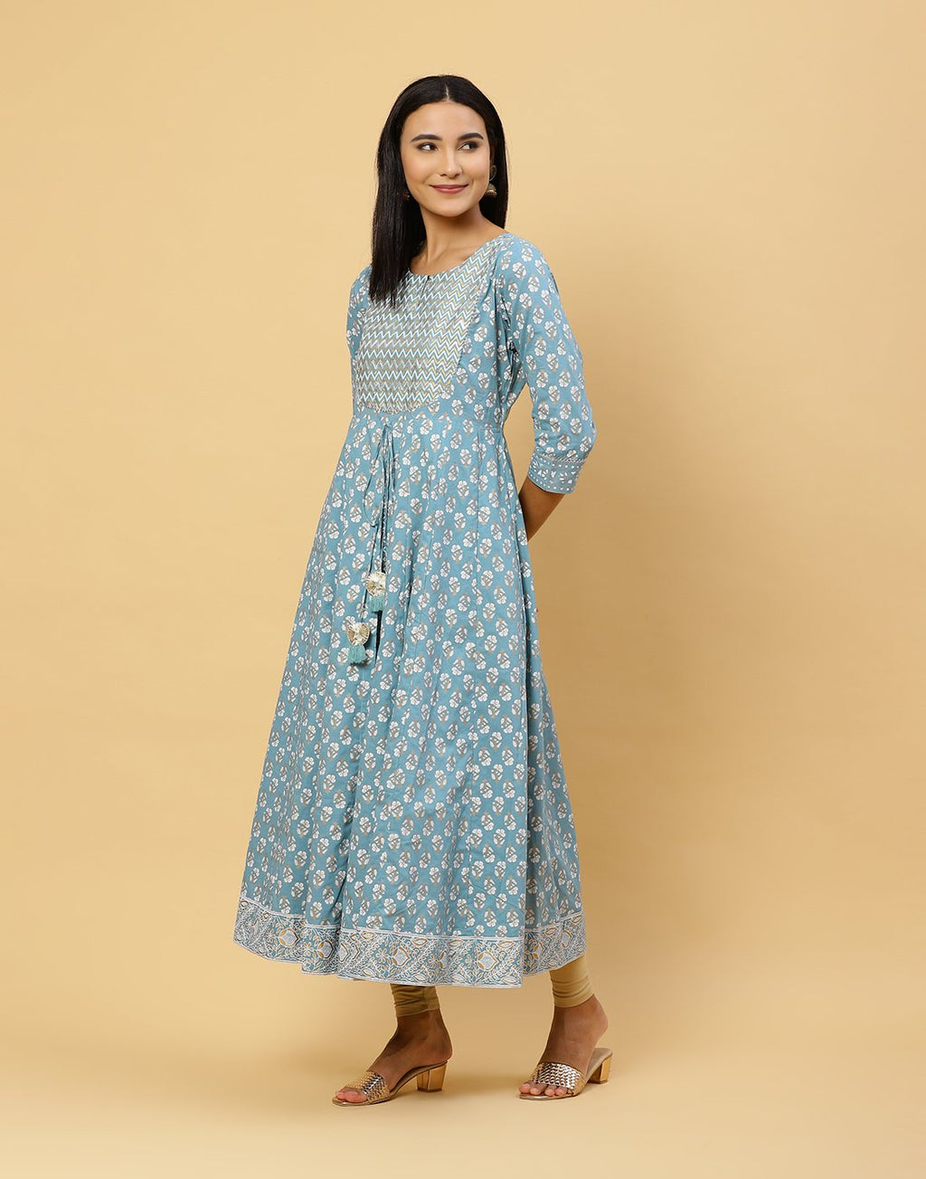 Printed Cotton Anarkali Kurti