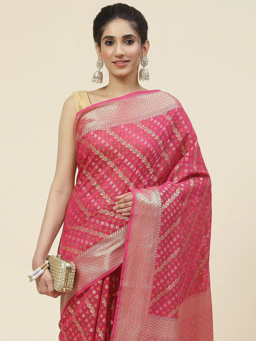 Zari Booti Cotton Woven Saree