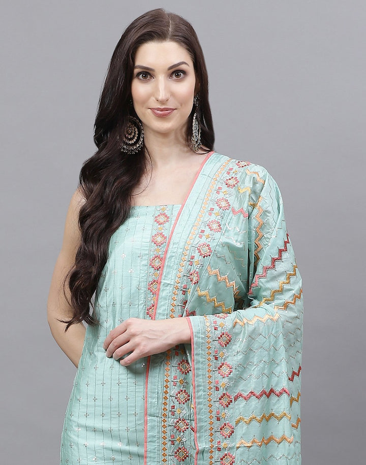 Chanderi Embroidered Suit piece