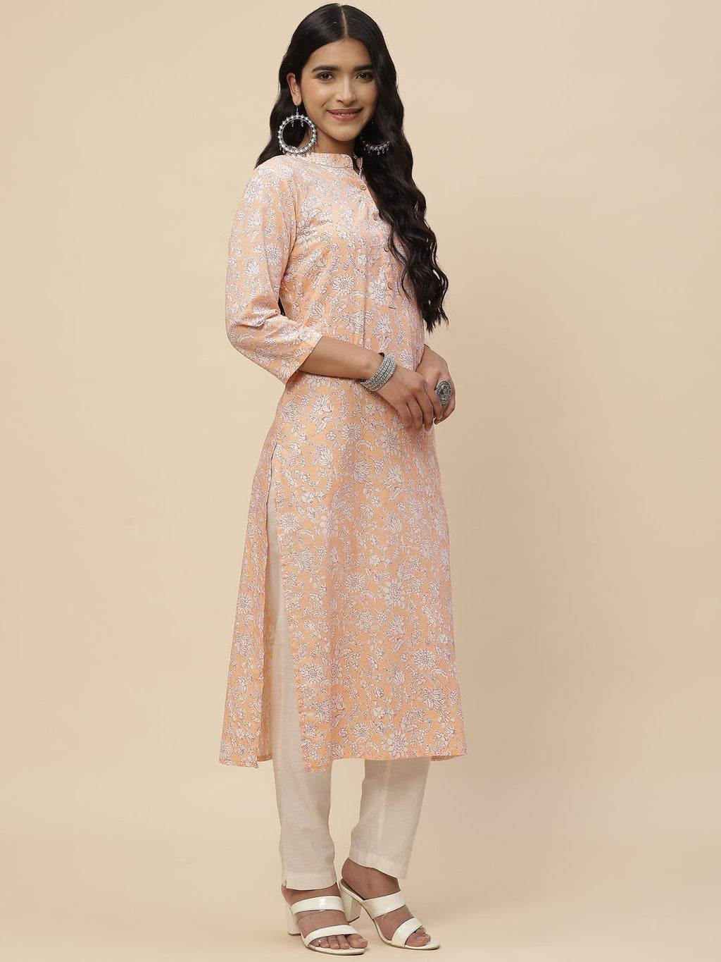 Floral Printed Cotton Kurta