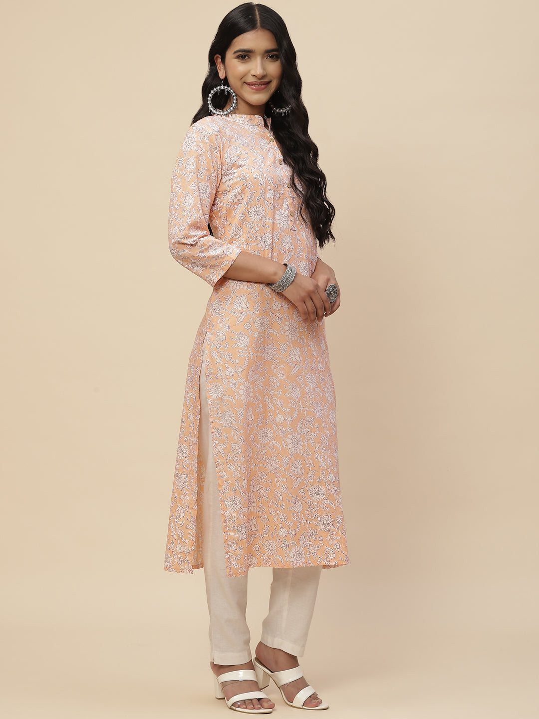 Floral Printed Cotton Kurta
