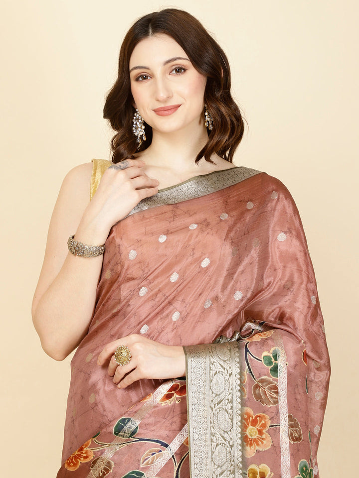 Digital Floral Printed Handloom Saree