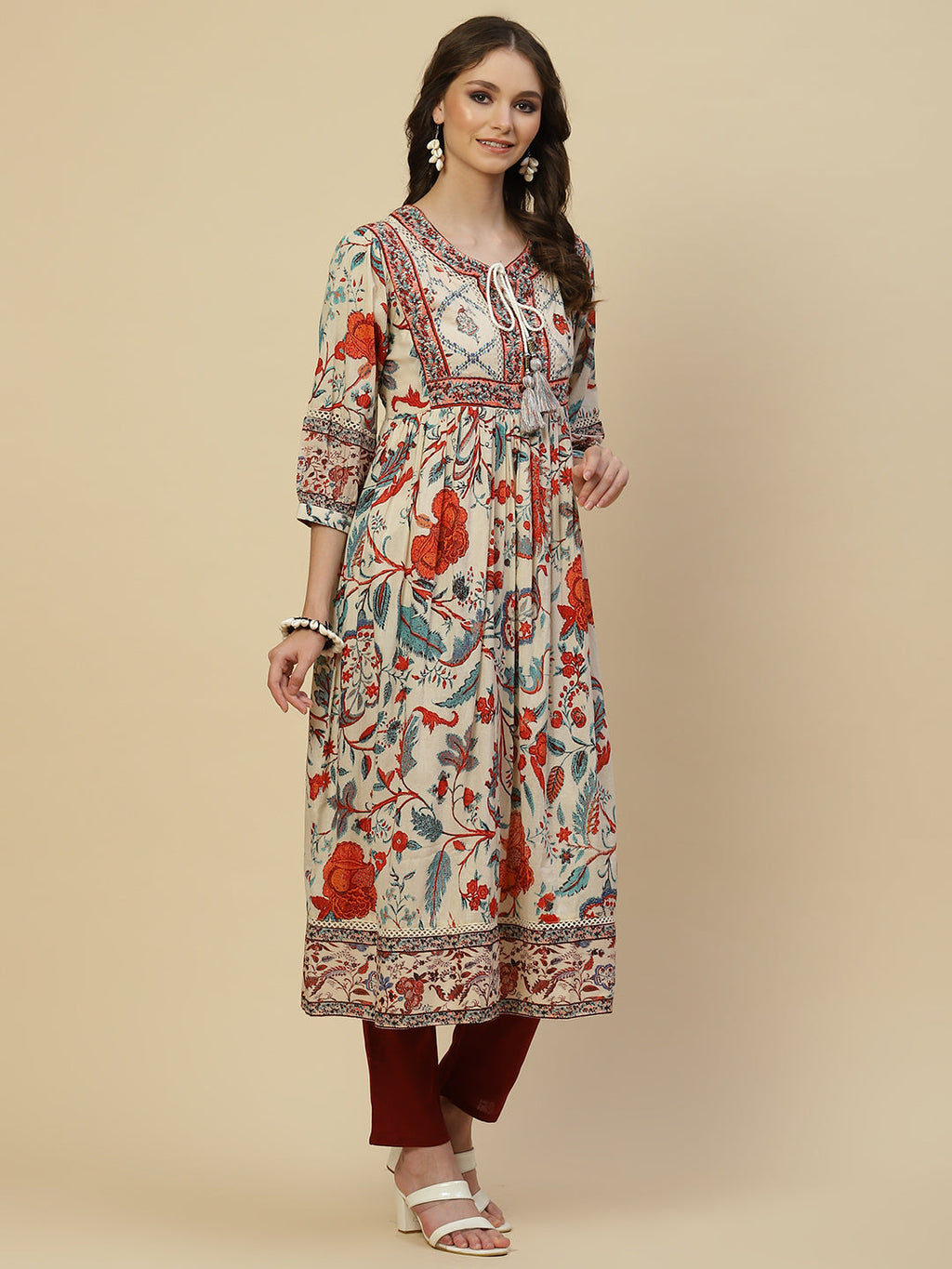 Floral Printed Cotton Kurta