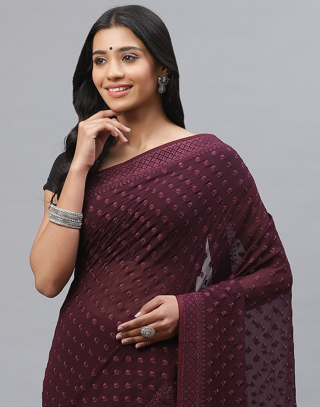 Art Georgette Embroidery Saree