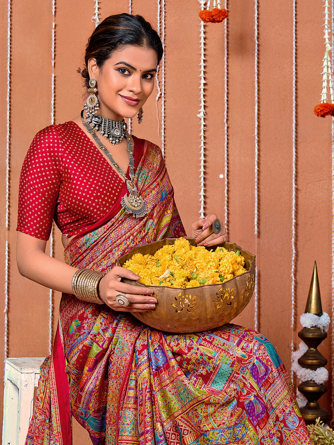 Printed Art Silk Saree