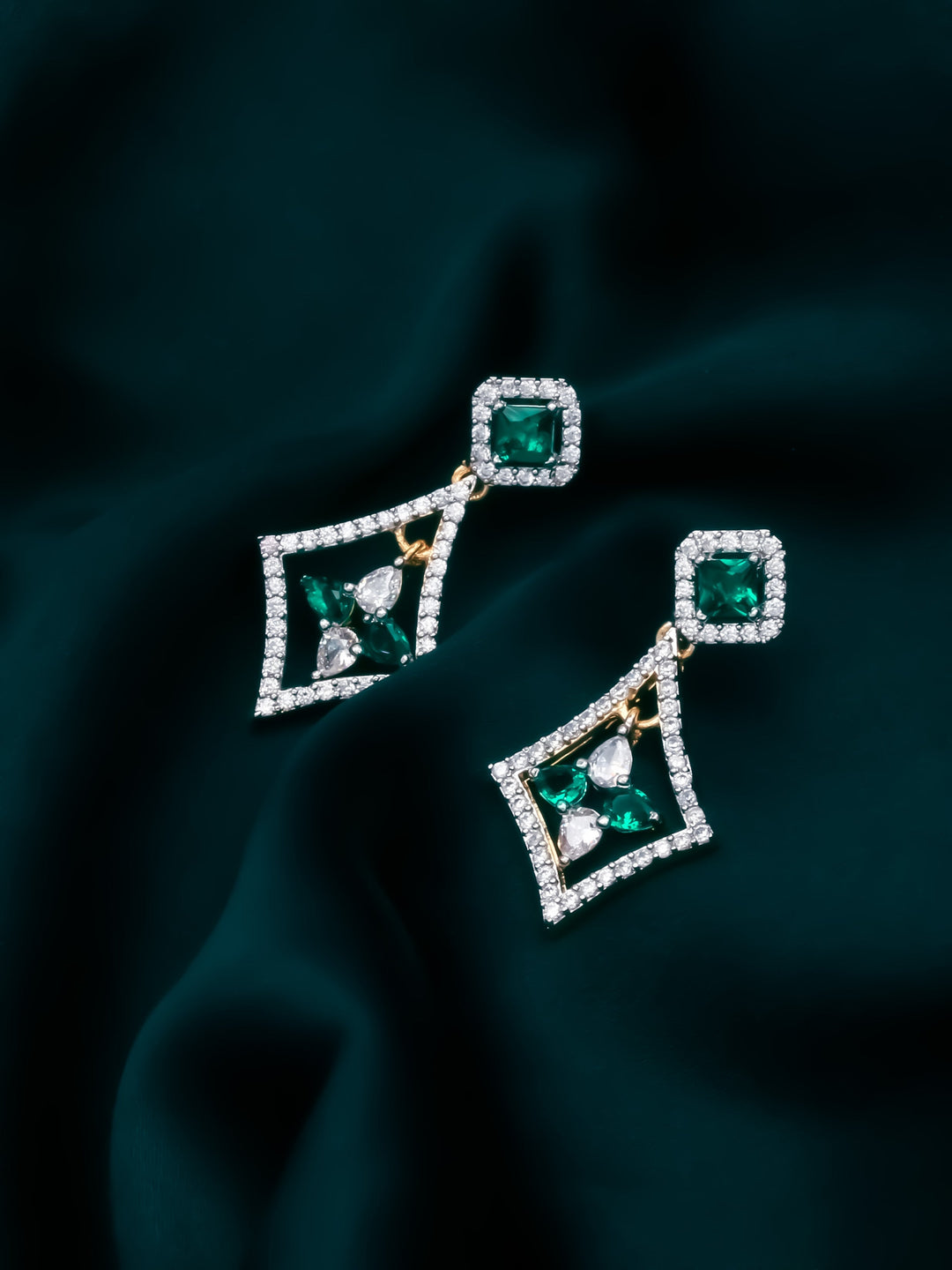 White Stones Drop &amp; Danglers Earrings