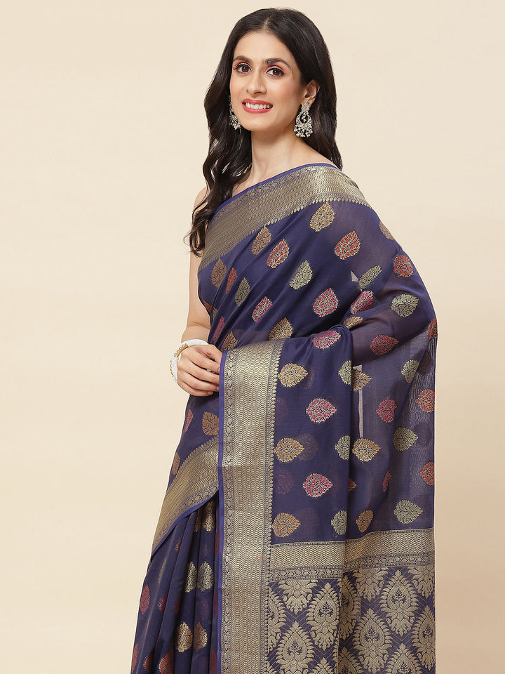 Zari Booti Woven Cotton Saree
