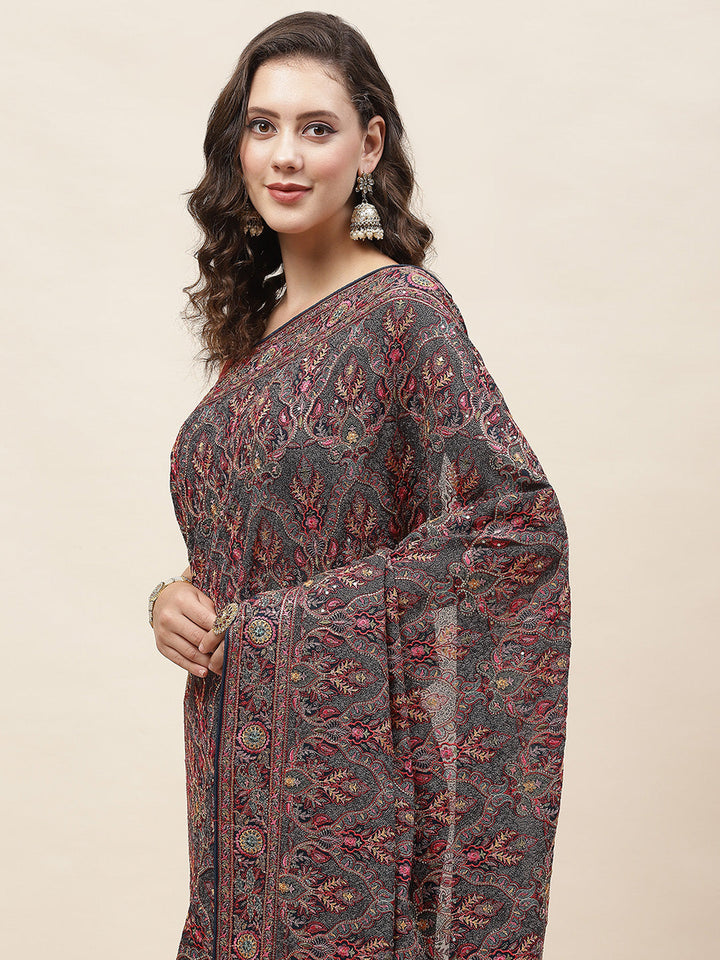 Resham Jaal Embroidery Georgette Saree