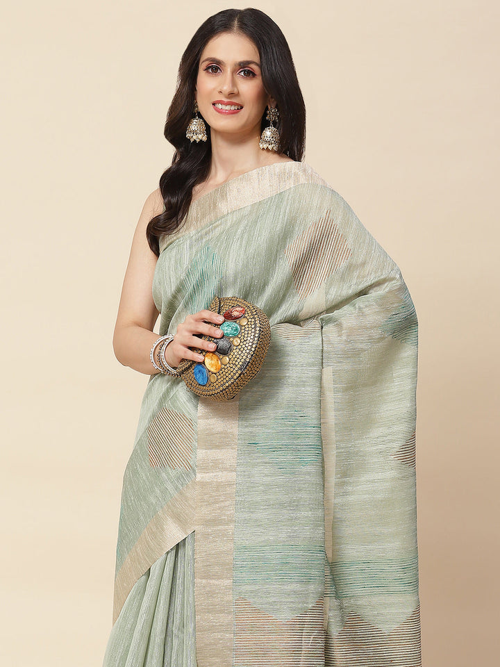 Plain Zari Border Woven Cotton Saree