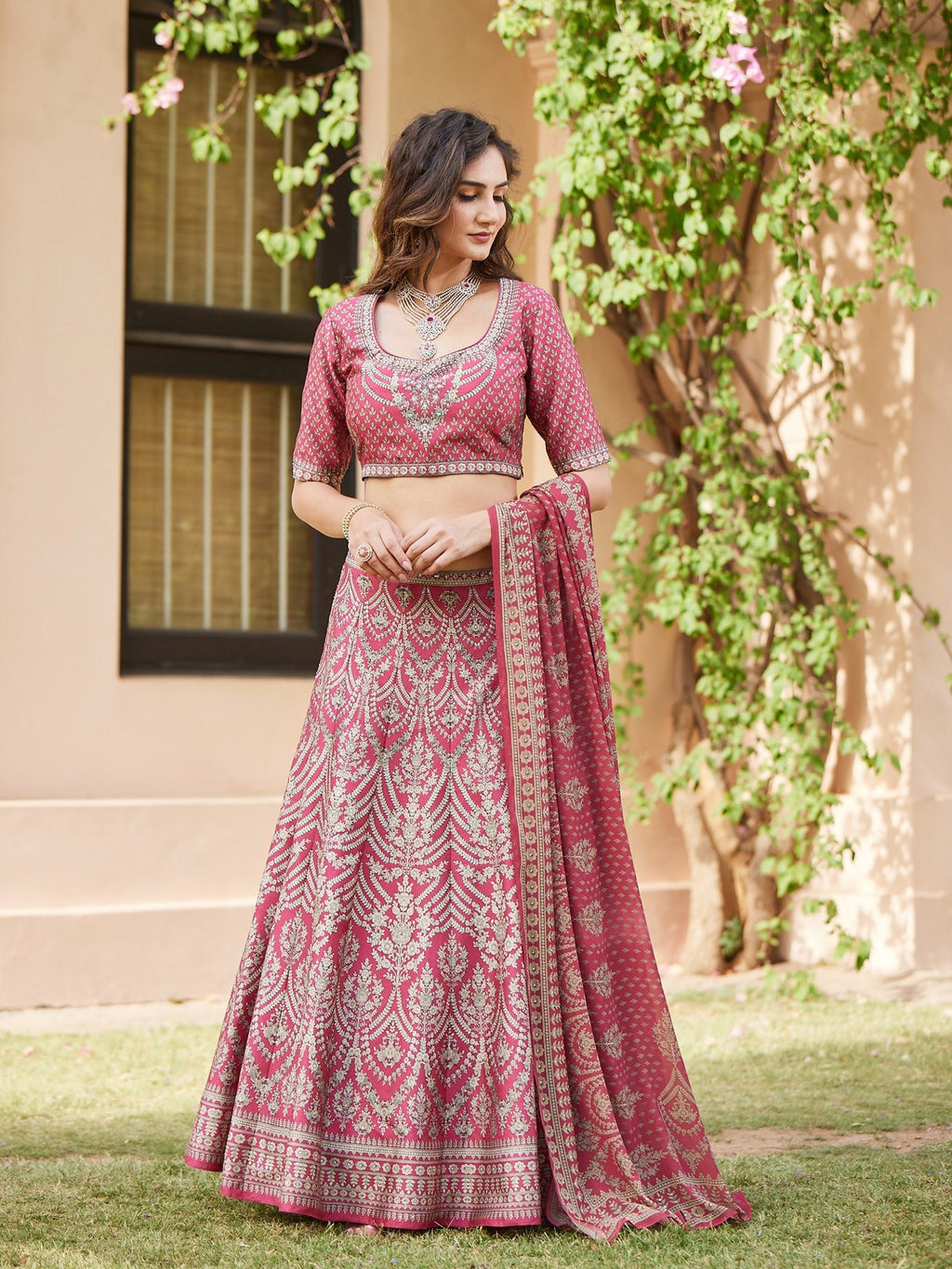 Floral Digital Printed Choli With Lehenga & Georgette Dupatta