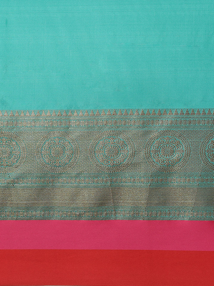 Plain Zari Border Cotton Woven Saree