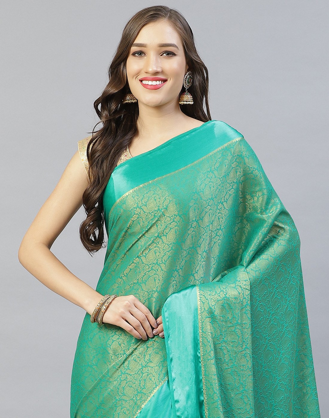 Art Georgette Saree With Beautiful Zari Jaal Weaves