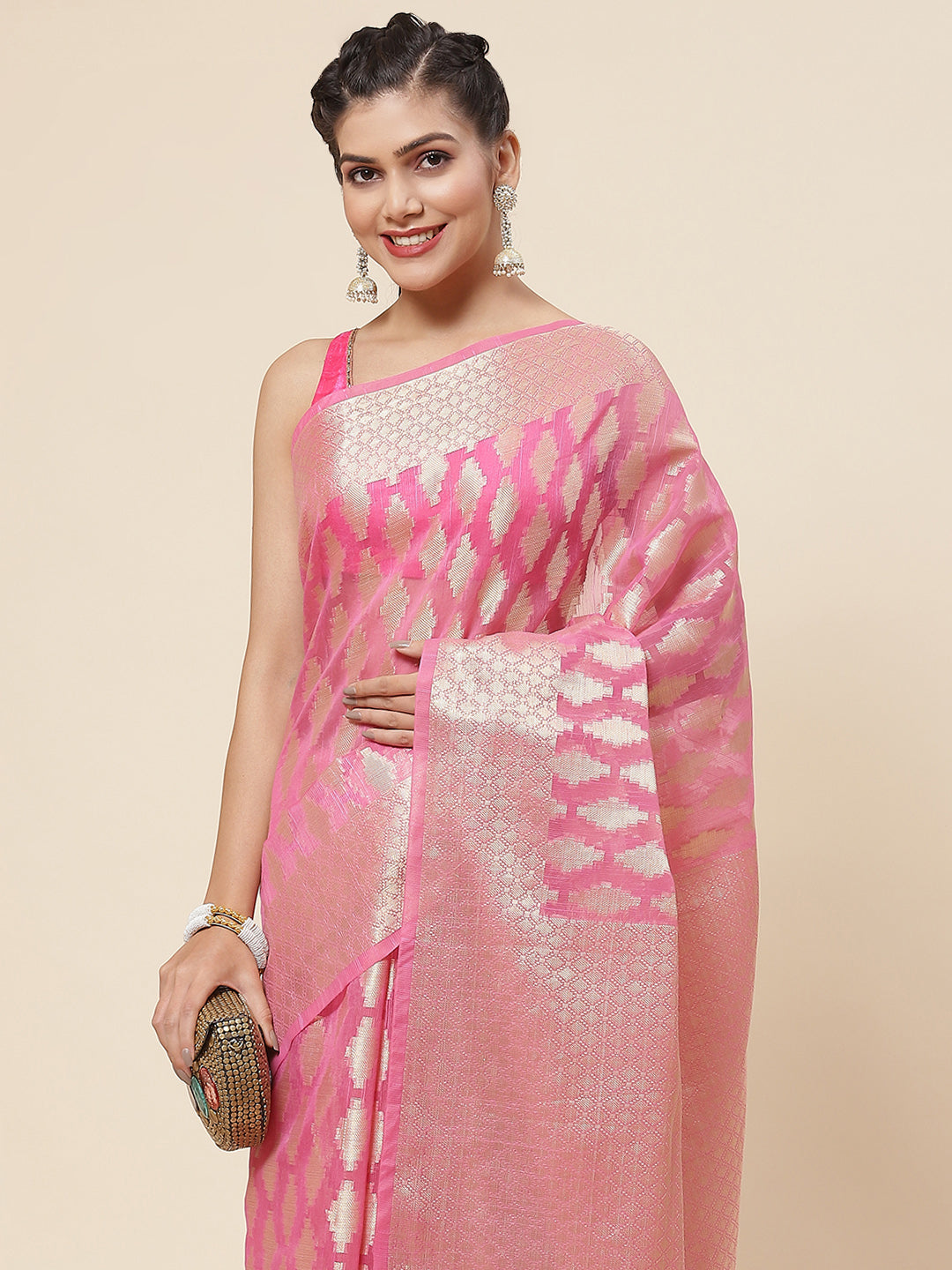 Zari Jaal Woven Cotton Saree