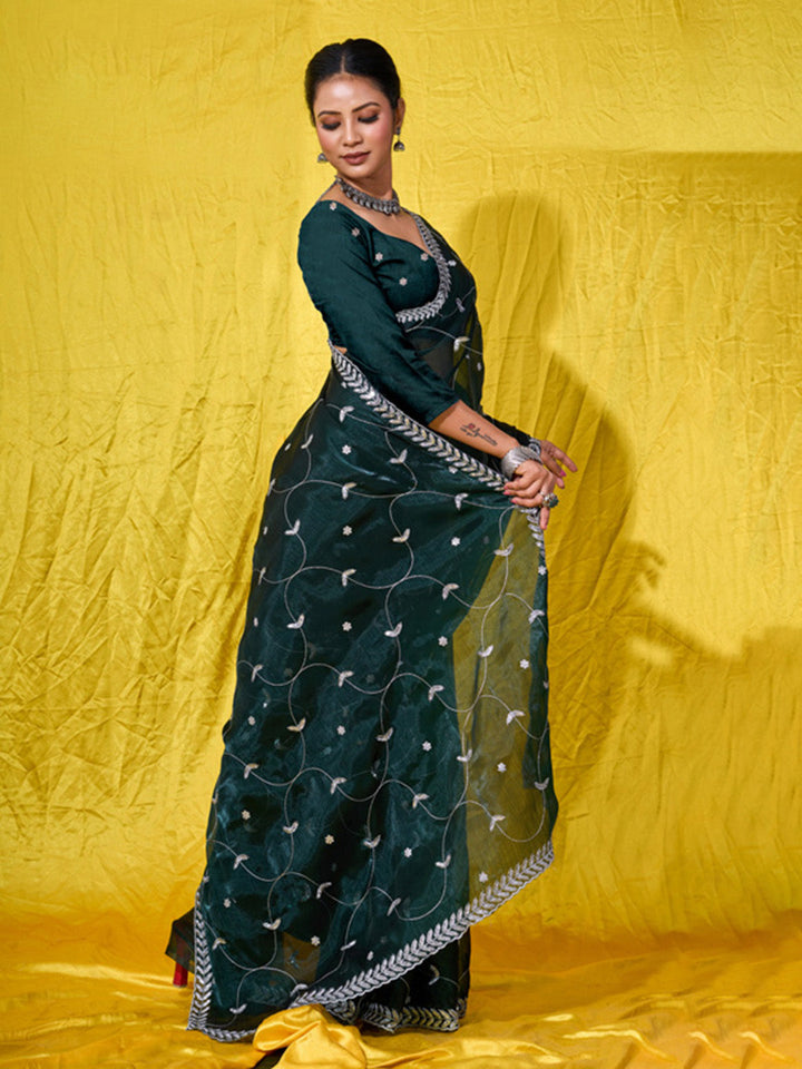 Embroidered Chiffon Saree
