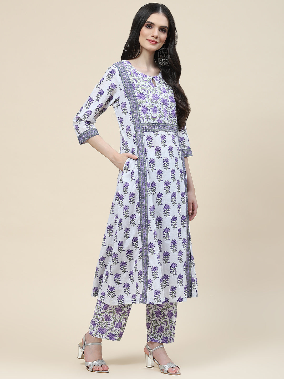 Printed Cotton Kurta With Pants