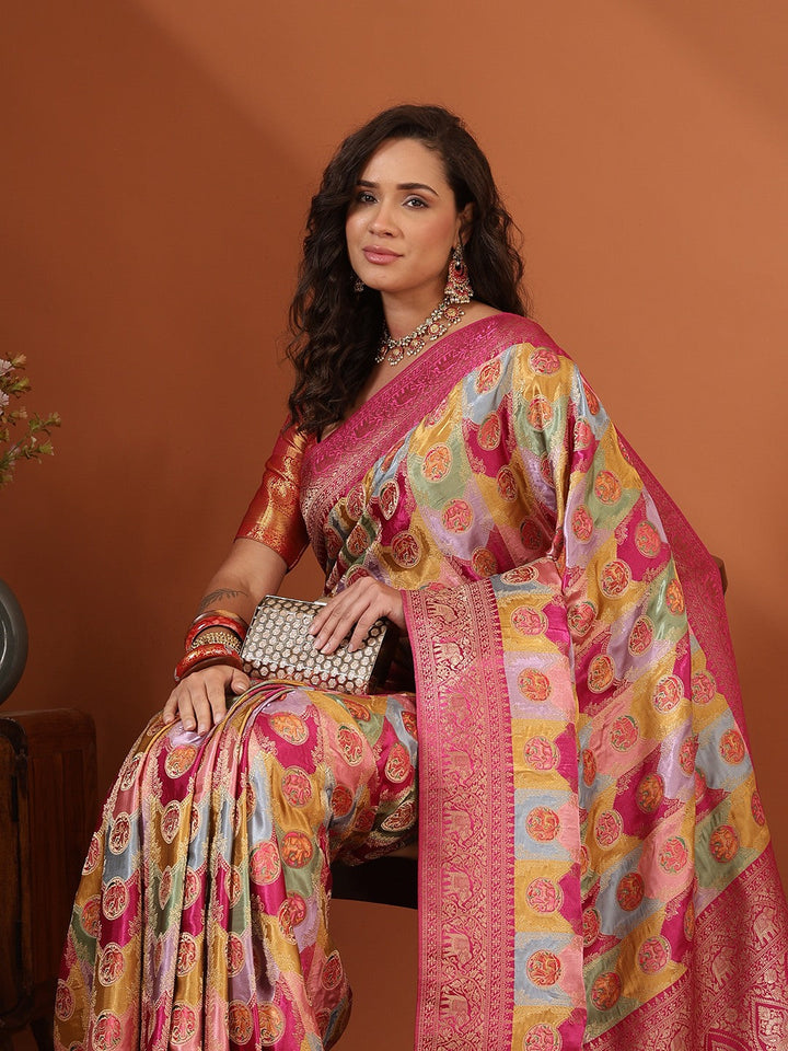 Woven Design Satin Saree
