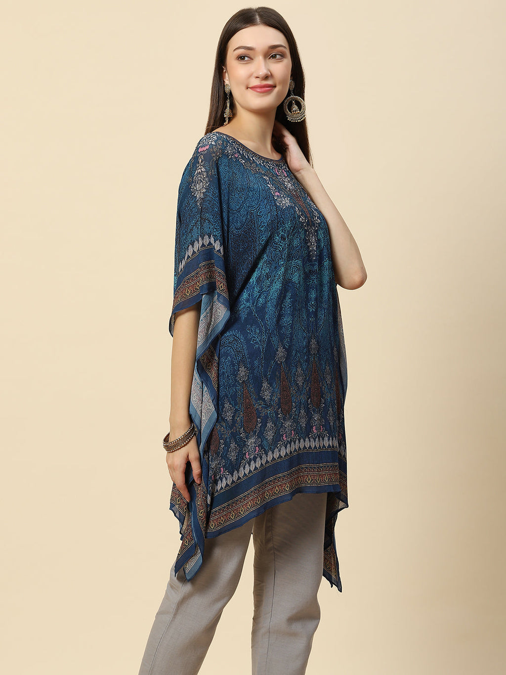 Digital Printed Georgette Kaftan Kurta