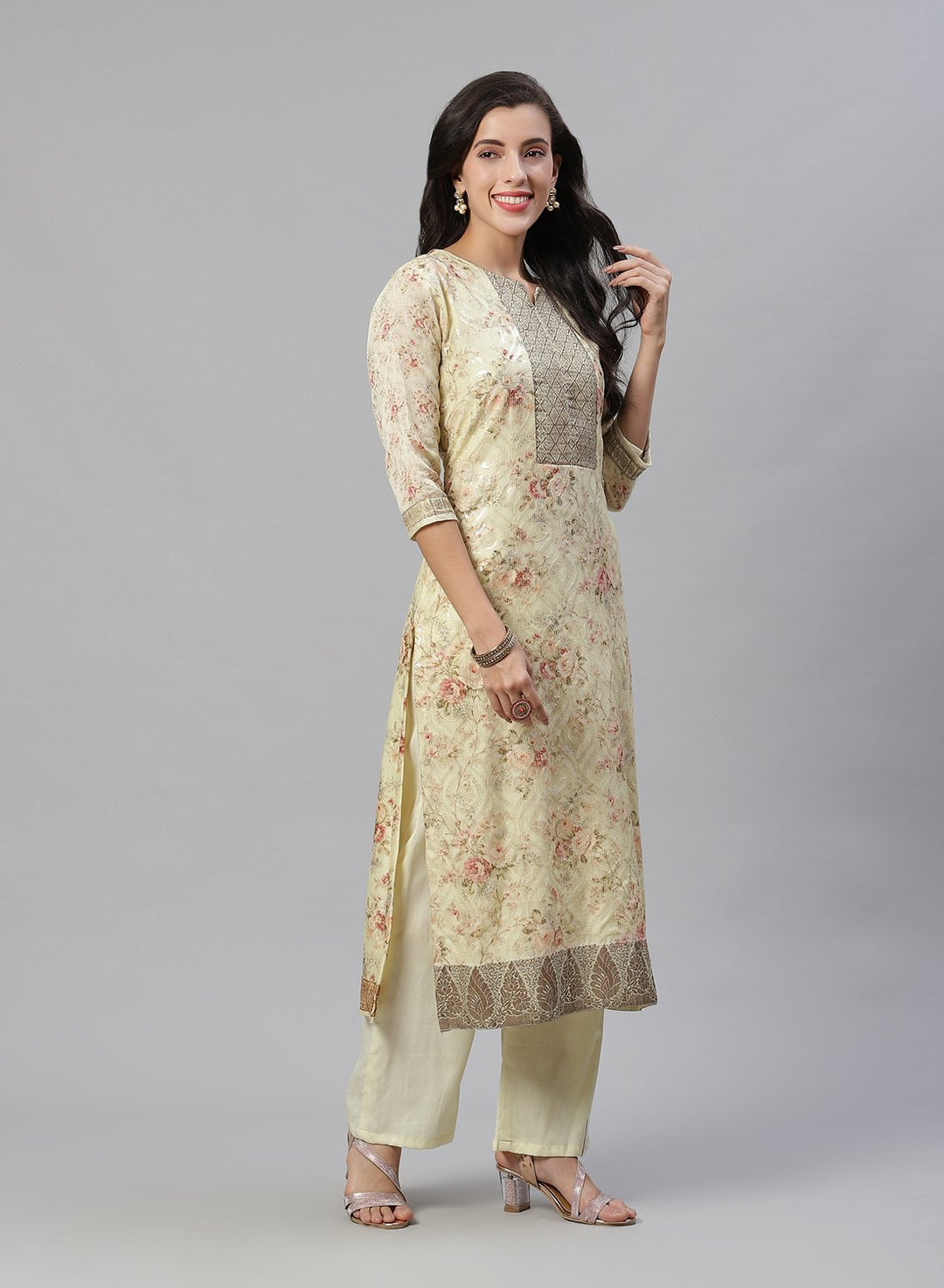 Printed Cotton Kurti With Pant