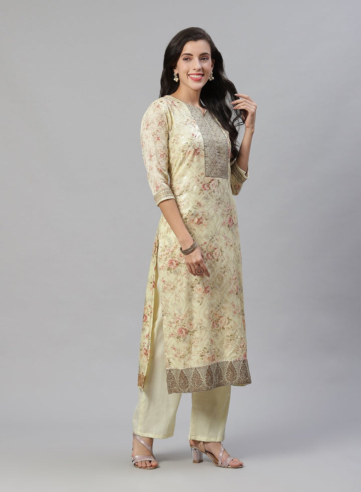 Printed Cotton Kurti With Pant