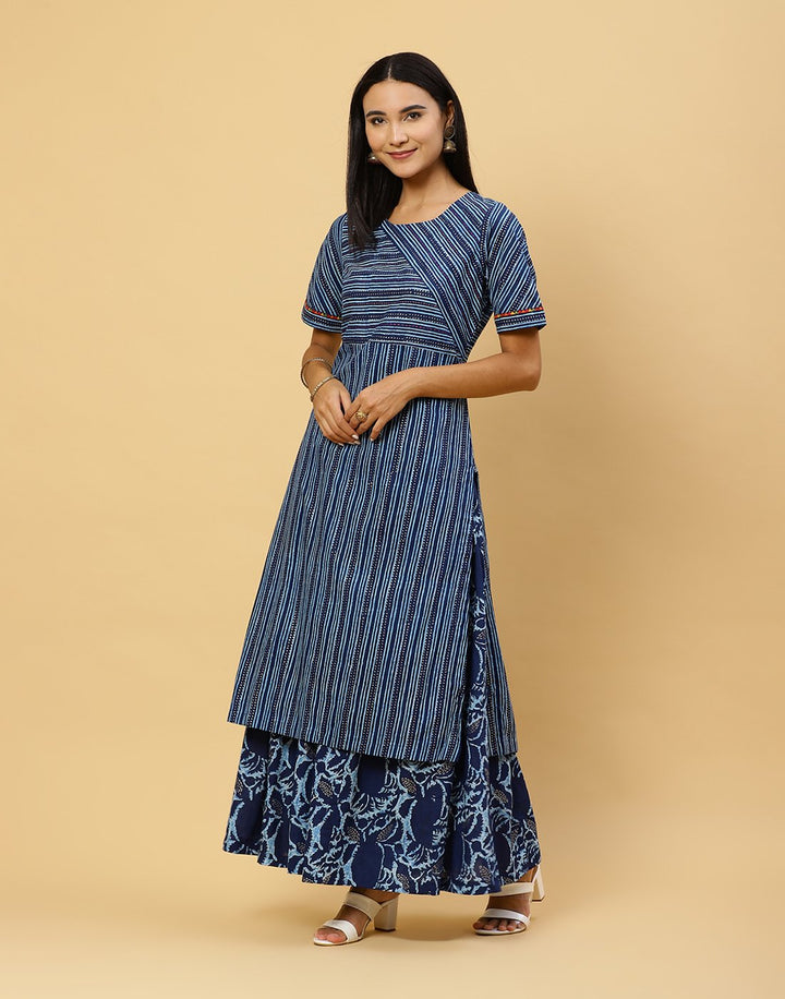 Printed Cotton Kurti With Palazzo
