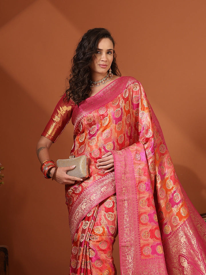 Woven Design Satin Saree