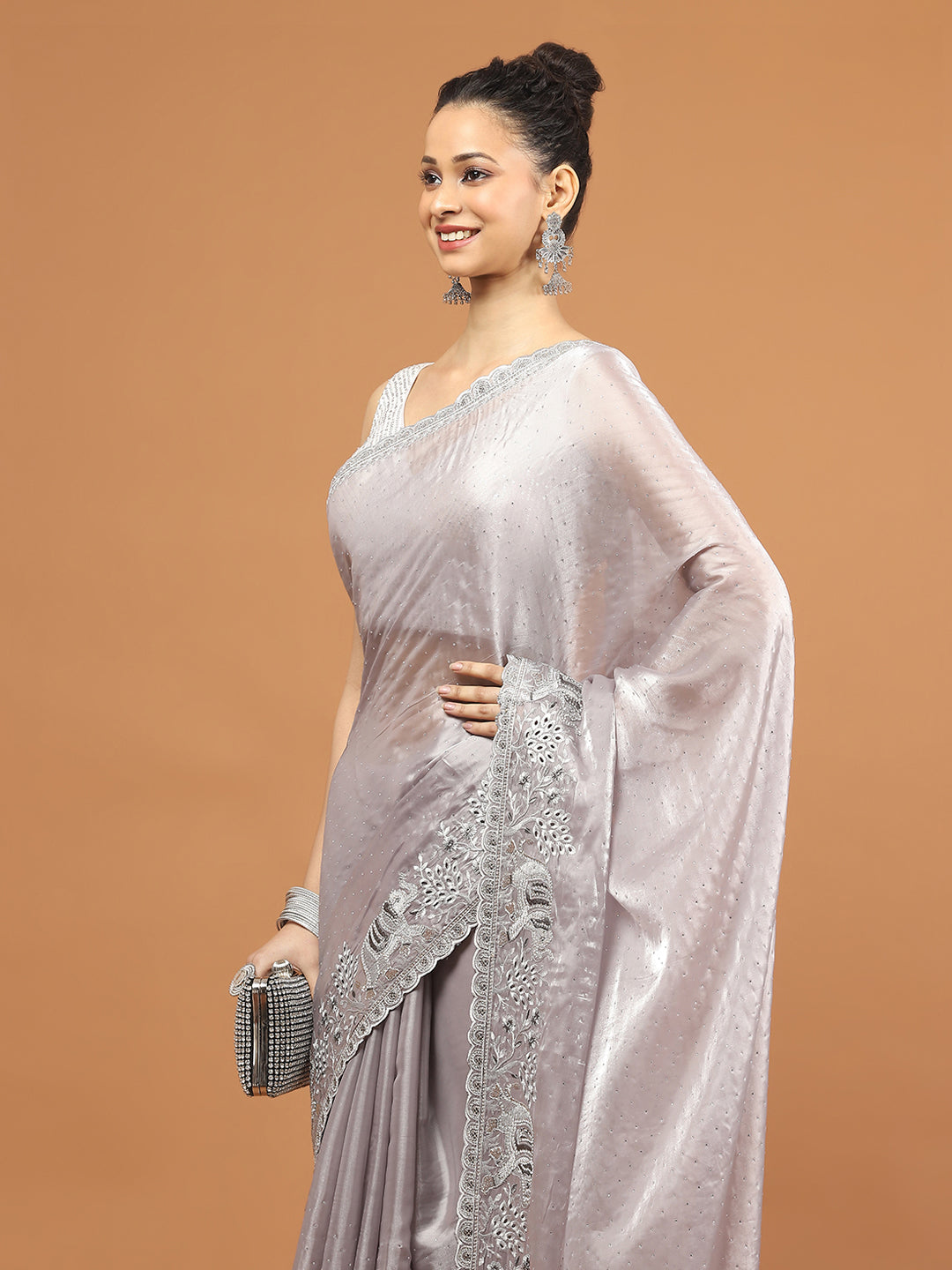 Stone Work Organza Saree