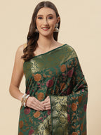 Floral Zari Jaal Handloom Woven Saree