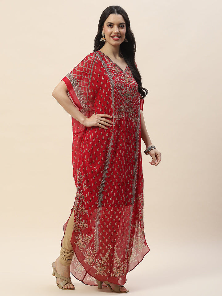 Digital Print Georgette Kaftan Kurta