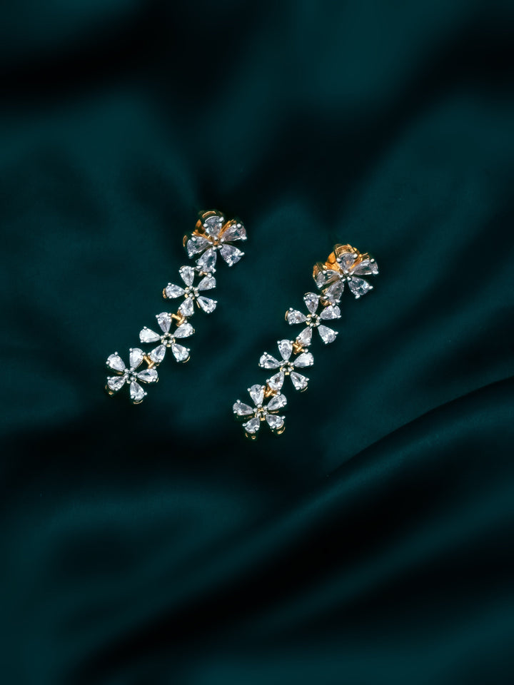 Gold &amp; White Drop &amp; Dangler Earrings