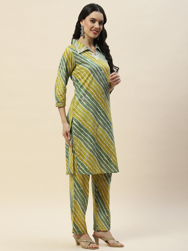 Printed Cotton Kurta With Pants