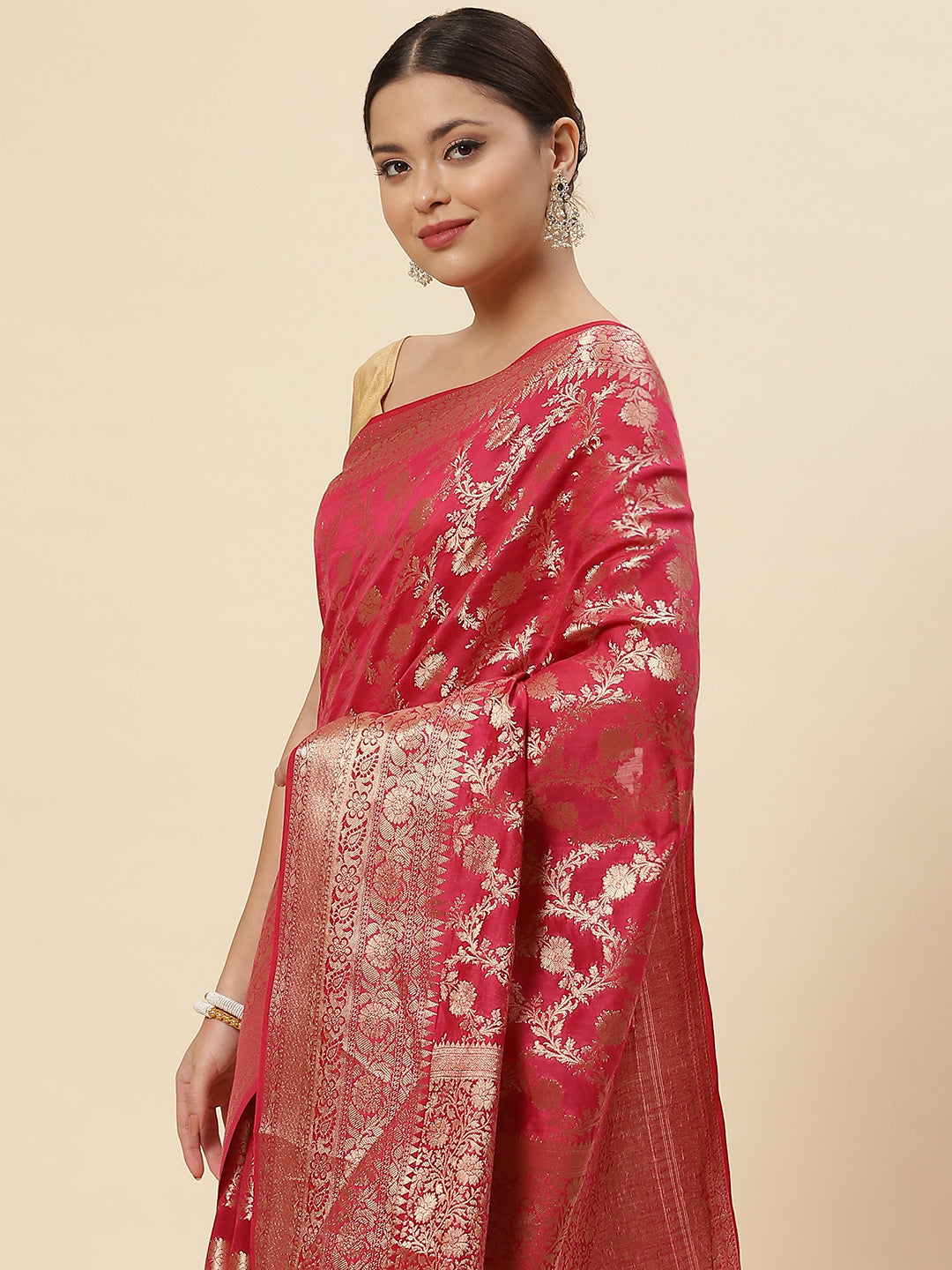 Zari Jaal Cotton Woven Saree