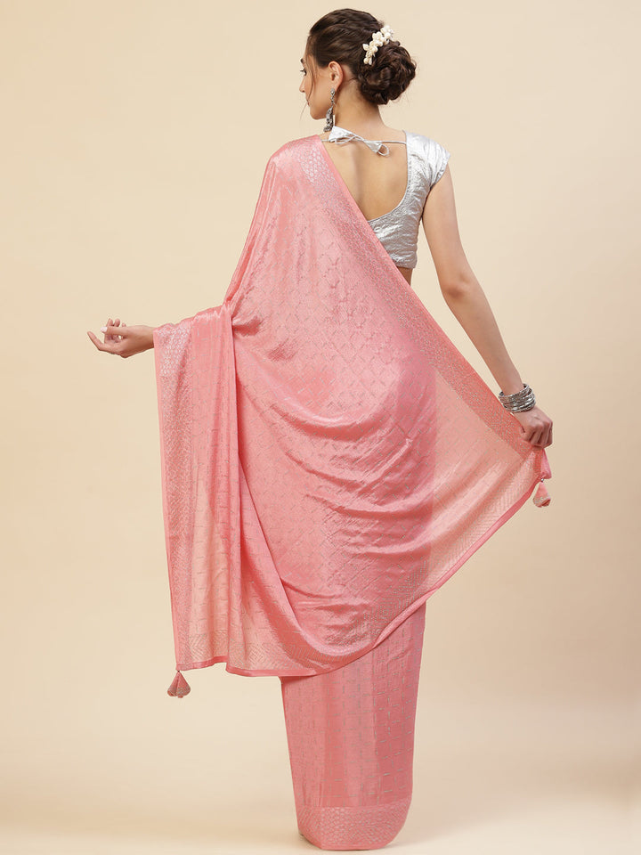 Stone Georgette Plain Saree