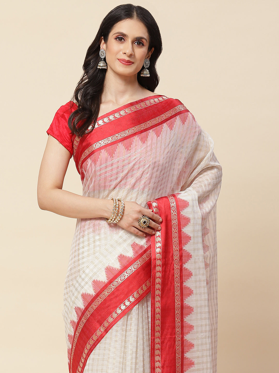 Plain Woven Cotton Saree