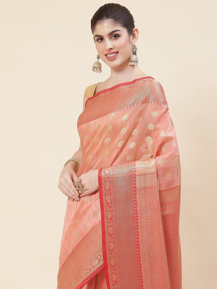 Zari Booti Cotton Woven Saree