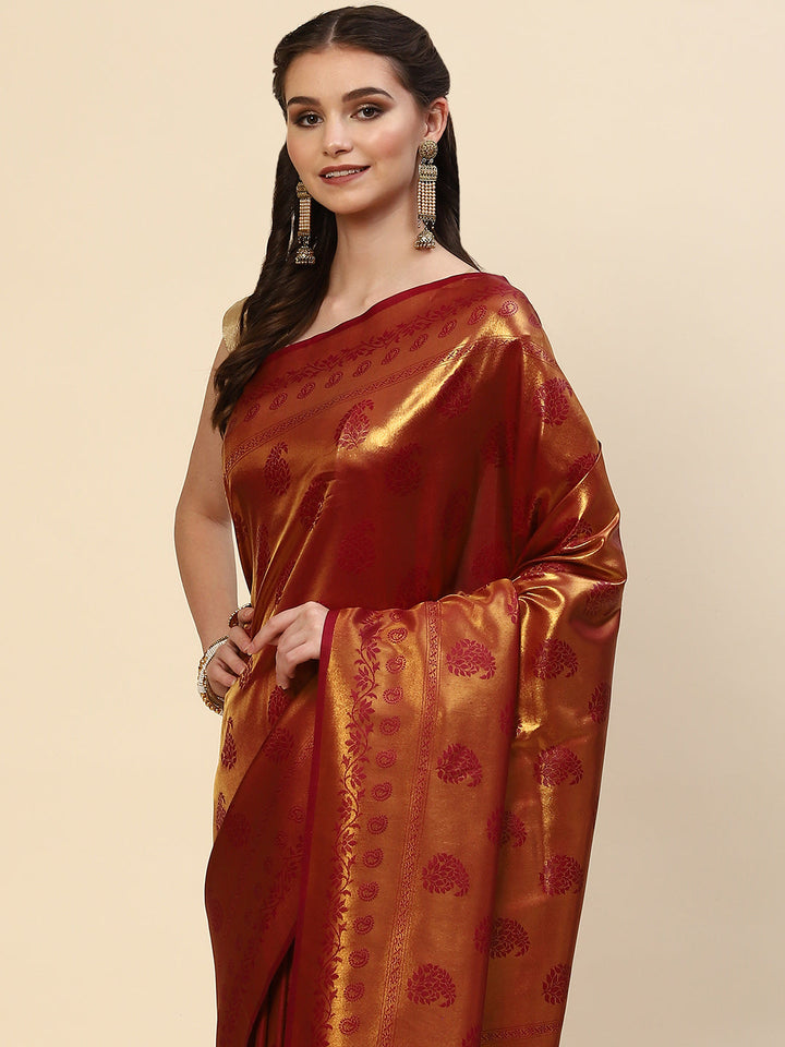 Plain Zari Border Handloom Woven Saree