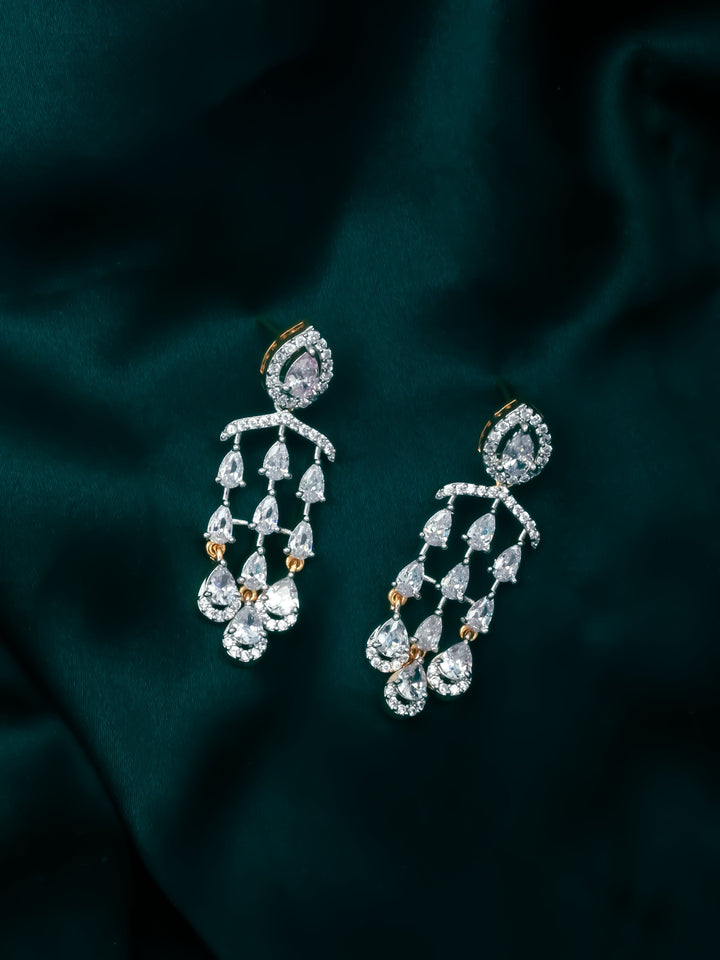 White Stones Drop &amp; Danglers Earrings