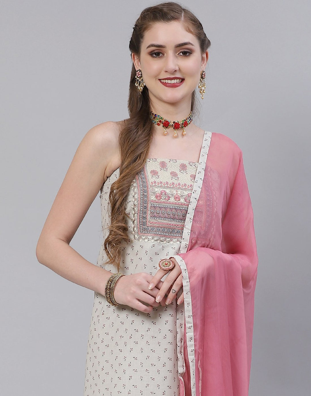 Cotton Embroidered Suit Piece