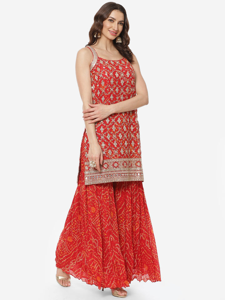 Bandhez Printed Georgette Stitched Salwar Kameez With Net Dupatta