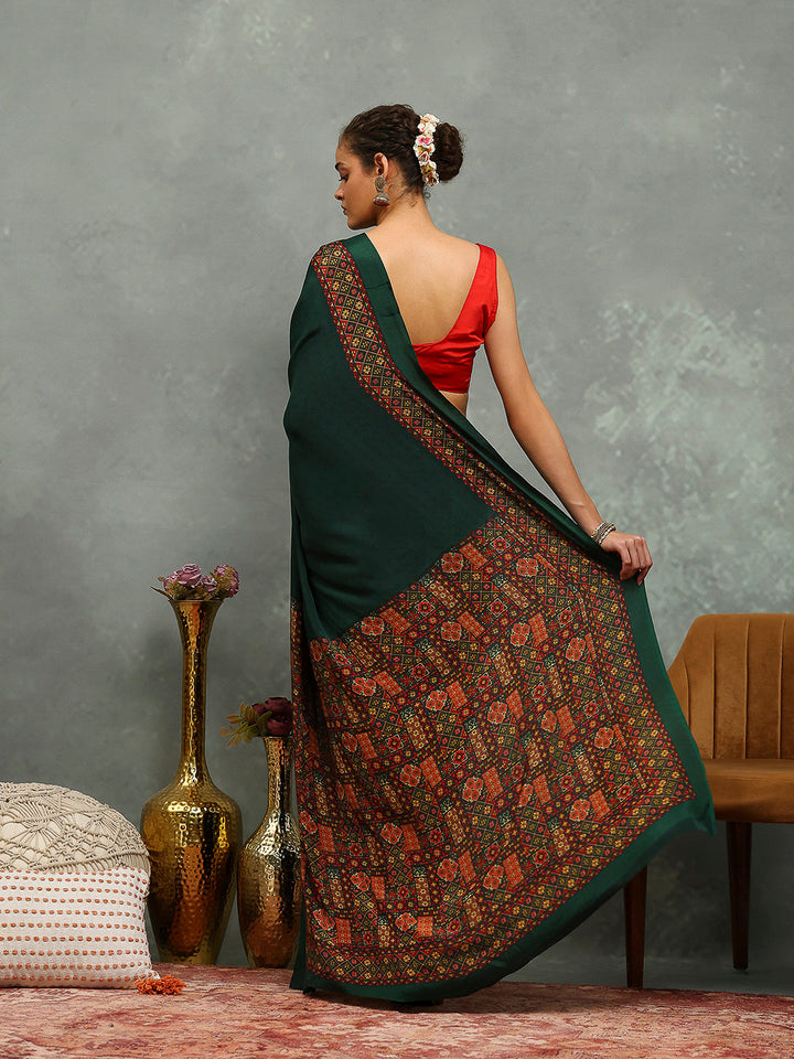 Digital Printed Crepe Saree