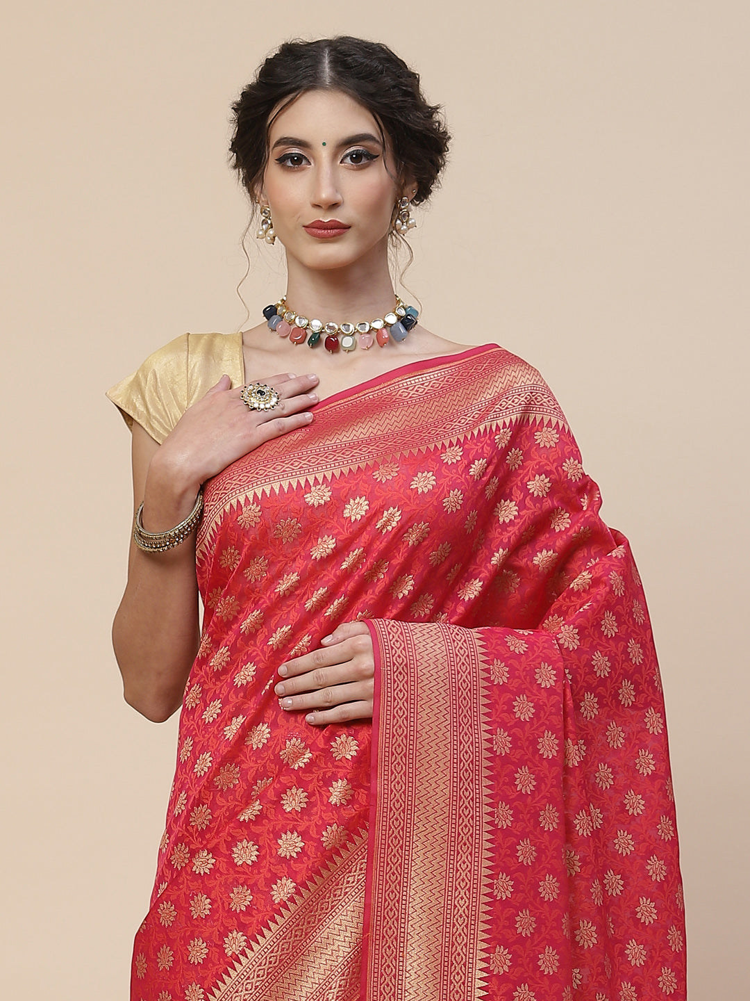 Zari Jaal Cotton Woven Saree